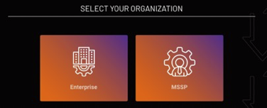 Screenshot des MSSP- und Enterprise-Auswahlschritts im Ticura Wizard