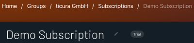 Screenshot der Edit-Schaltfläche neben einem Subscription-Namen